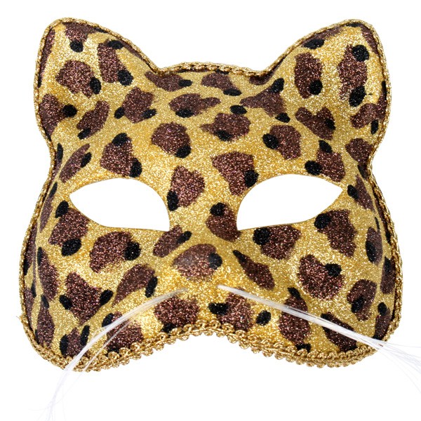 Felina Leopard Glitter Mask - Costume Wonderland