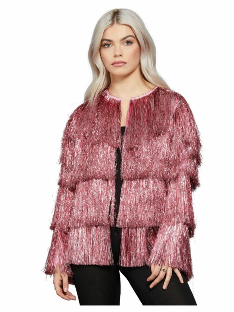 Tinsel Festival Jacket Pink - Costume Wonderland