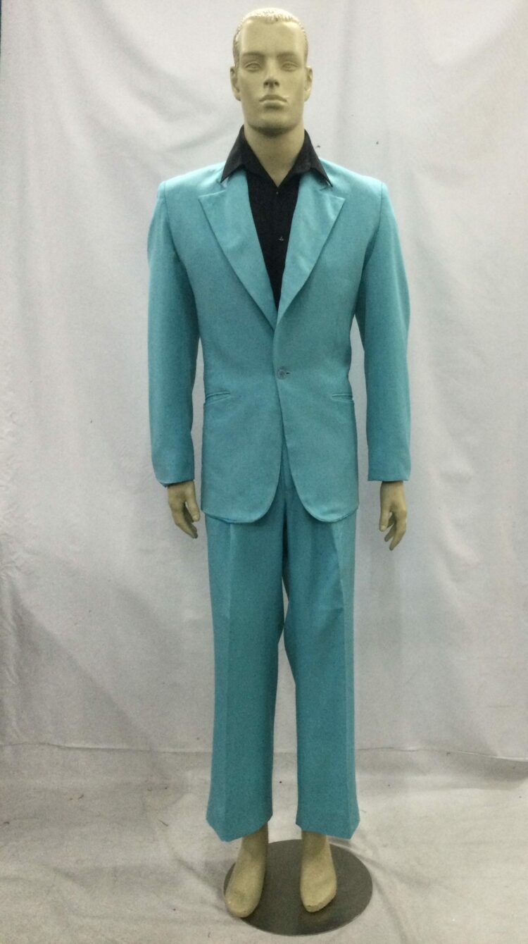 men's aqua blue 80's suit
