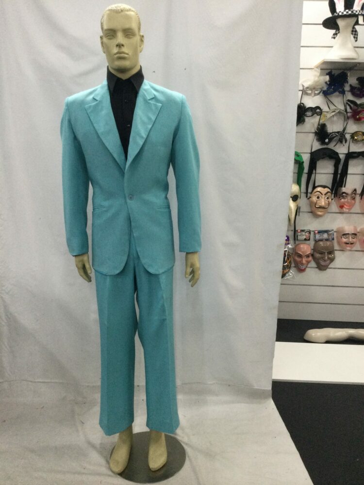 men's aqua blue 80's suit