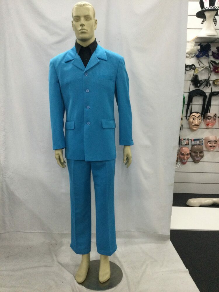 men's blue 80's suit