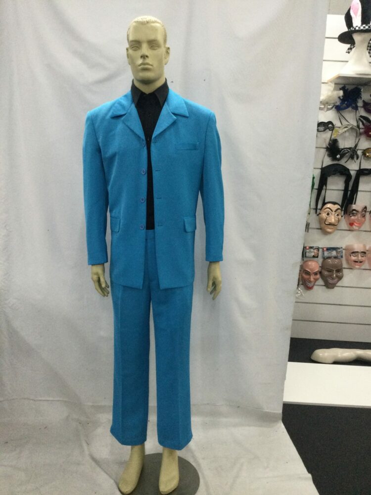 men's blue 80's suit