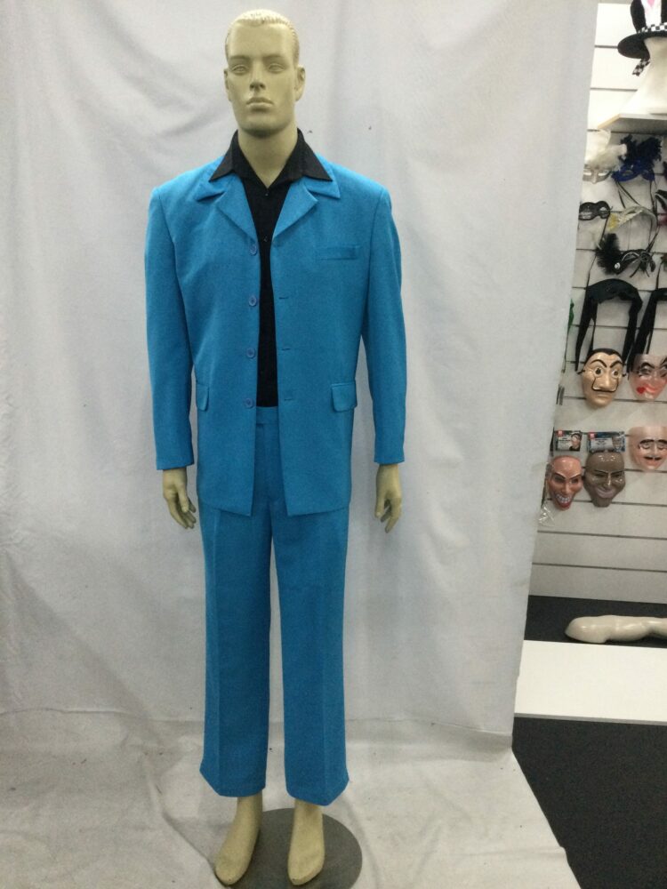 men's blue 80's suit