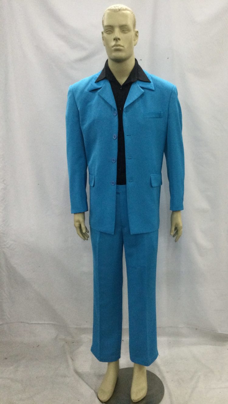 men's blue 80's suit