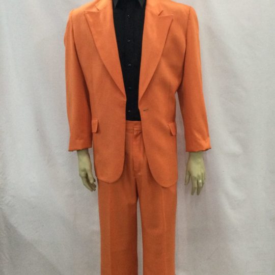 men's orange 80's suit