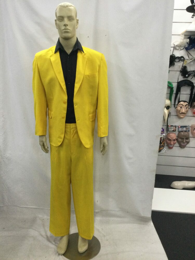 men's yellow 80's suit