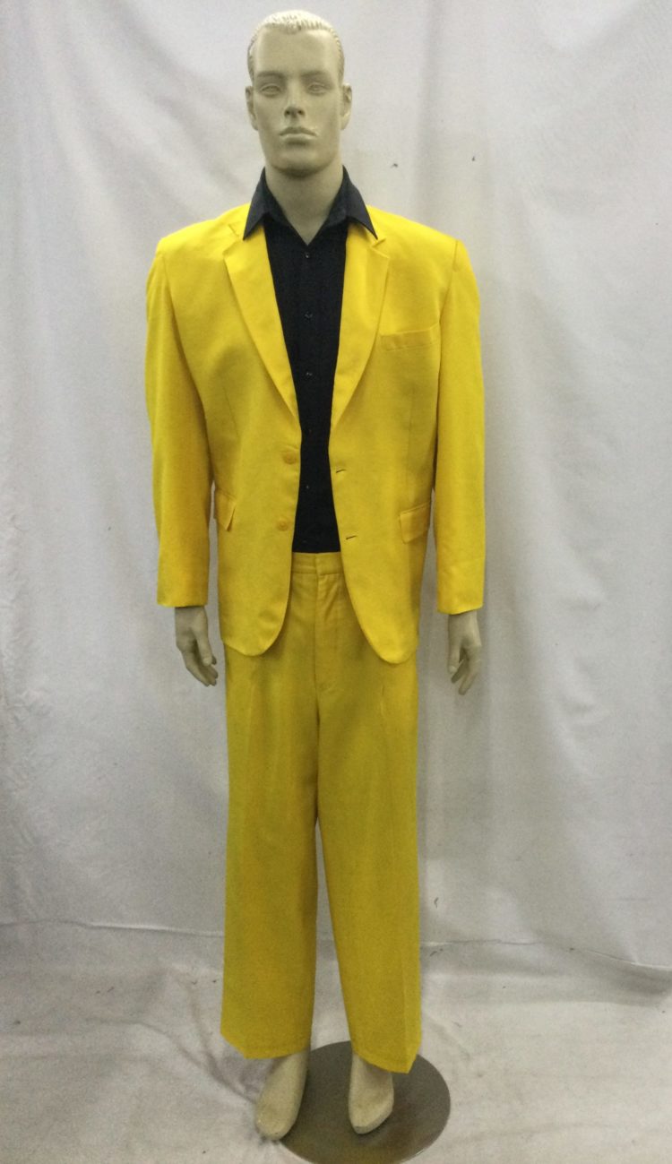 men's yellow 80's suit