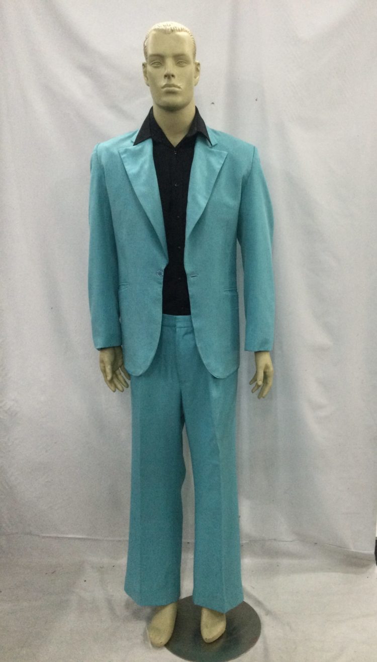 men's aqua blue 80's suit