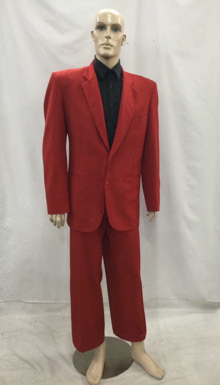 men's red 80's suit