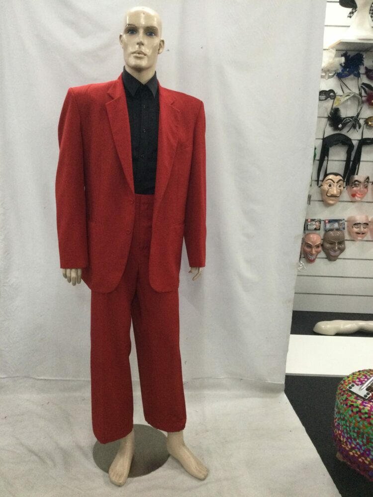 men's red 80's suit