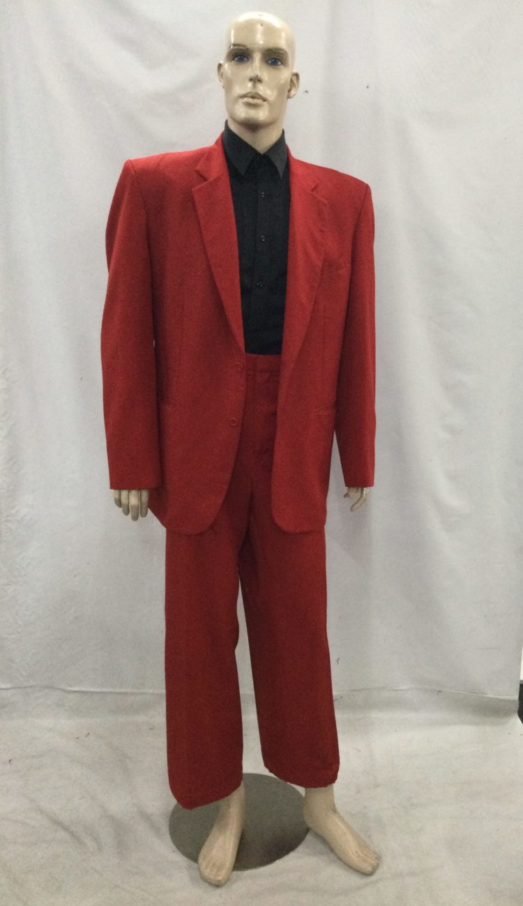men's red 80's suit