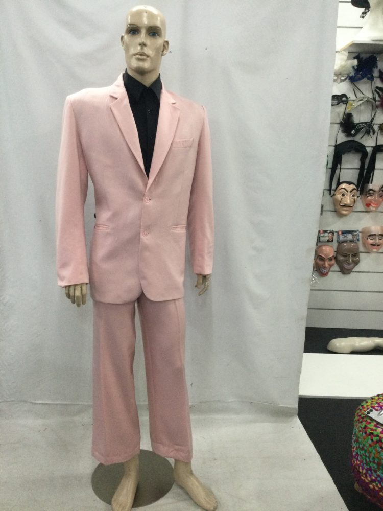 men's pink 80's suit