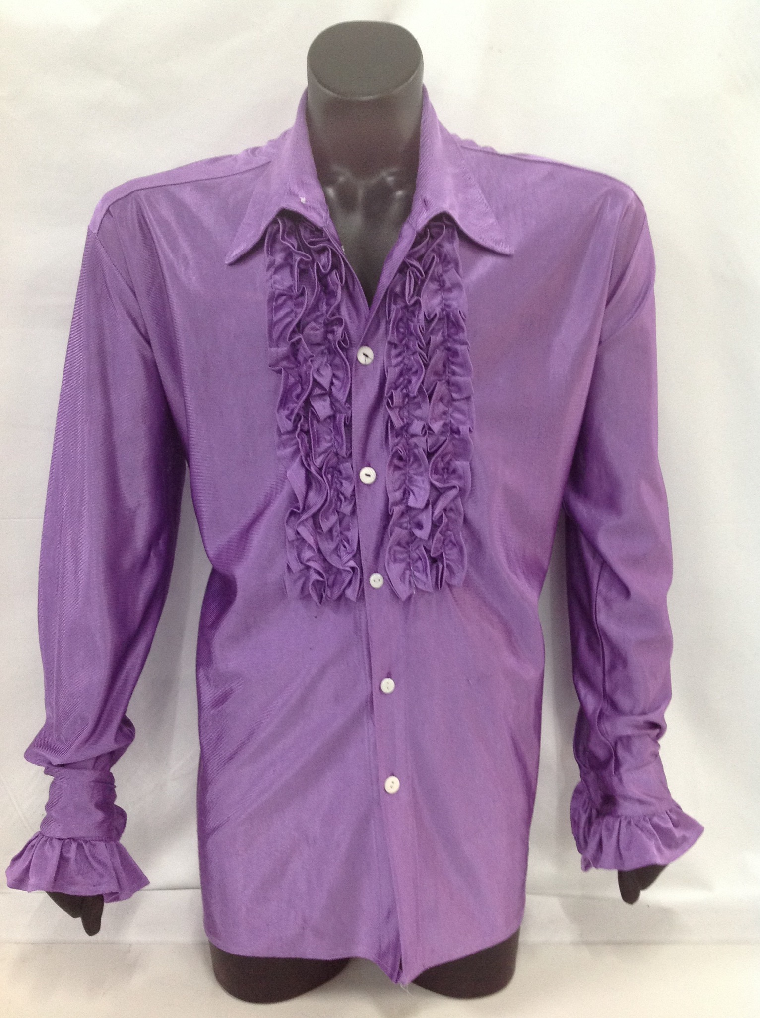 Men's Purple Ruffle Shirt - Costume Wonderland
