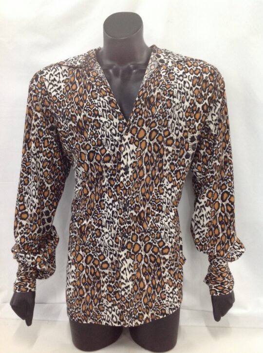 Mens leopard print 70's shirt