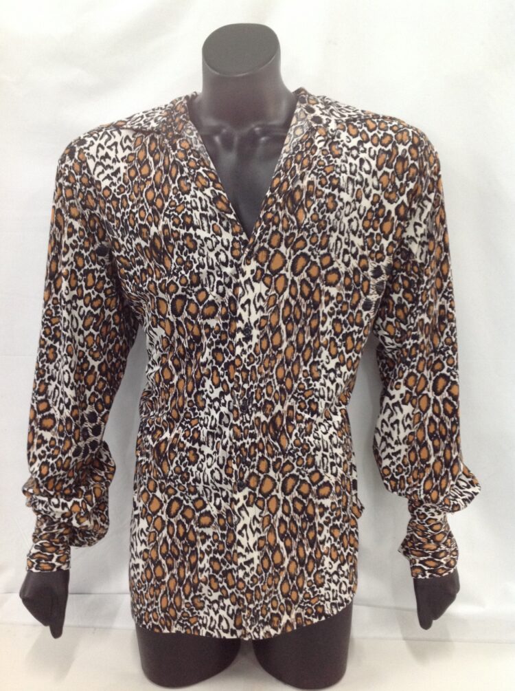 Mens leopard print 70's shirt