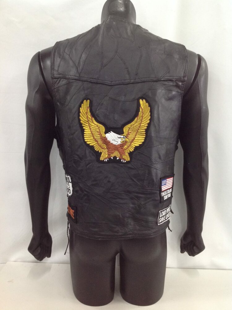 80's leather biker vest