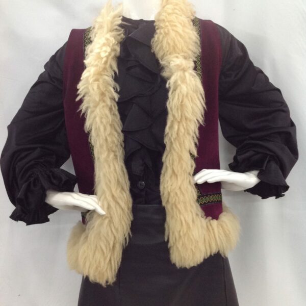 burgandy suede fur vest