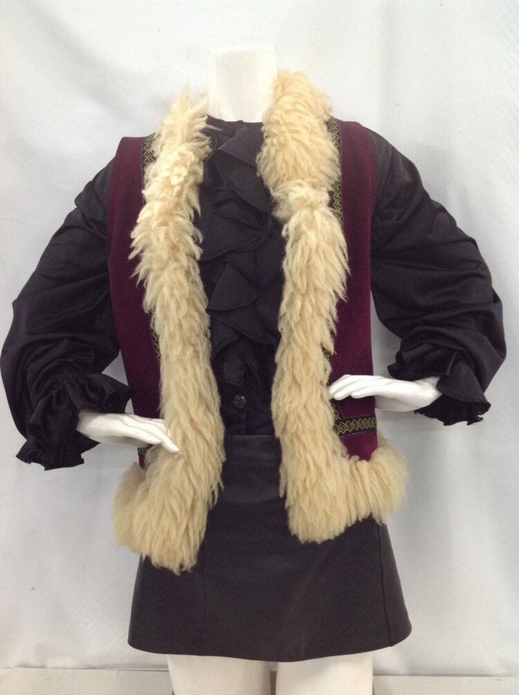 burgandy suede fur vest