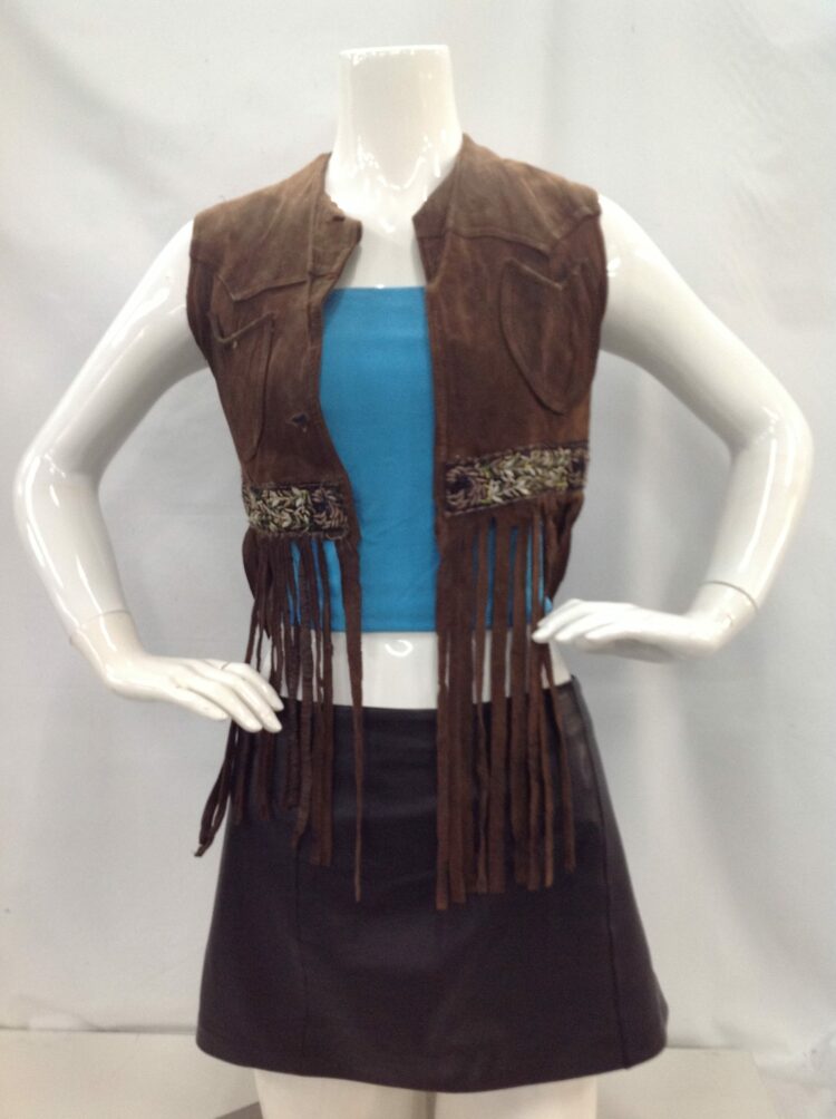 brown suede vest