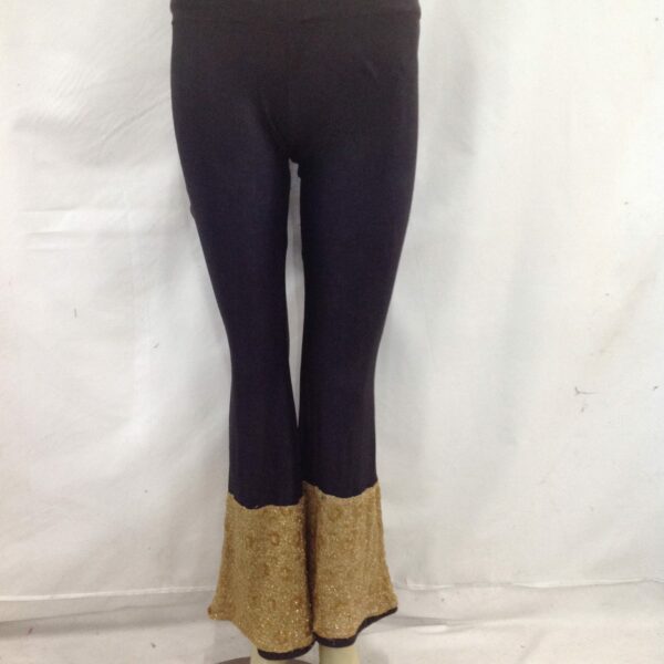 women's black & gold flares