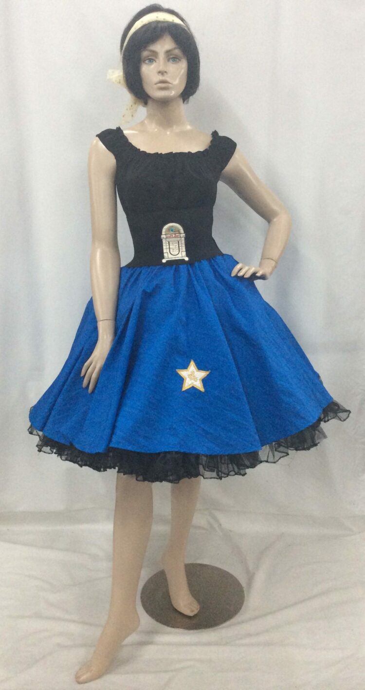 50s rock n roll costume blue