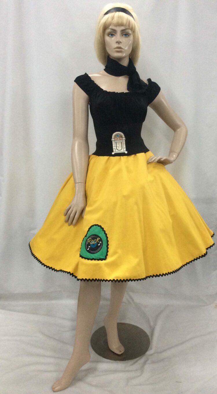 50s rock n roll costume yellow