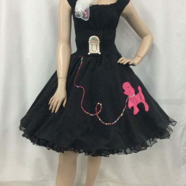 50s rock n roll costume black poodle