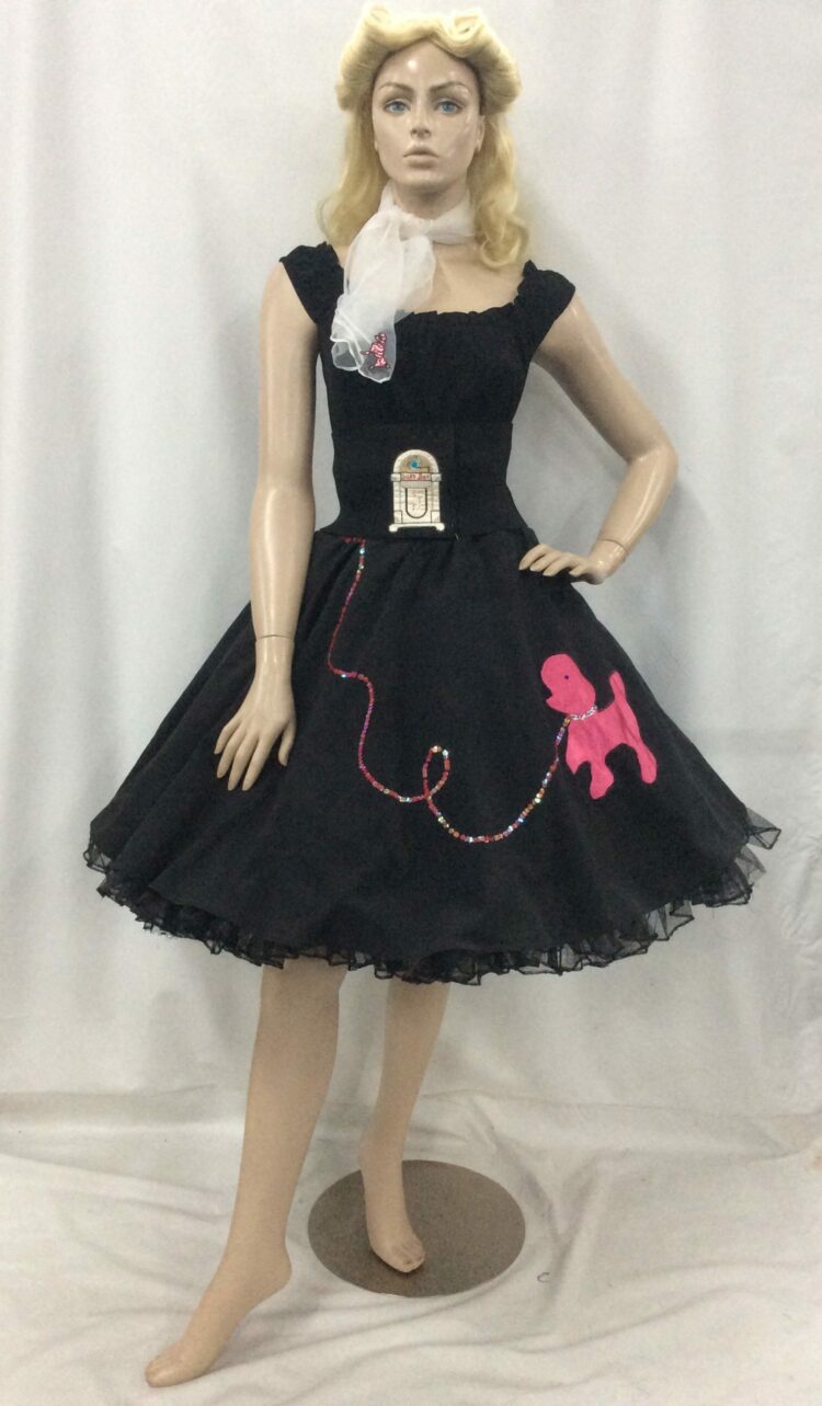 50s rock n roll costume black poodle