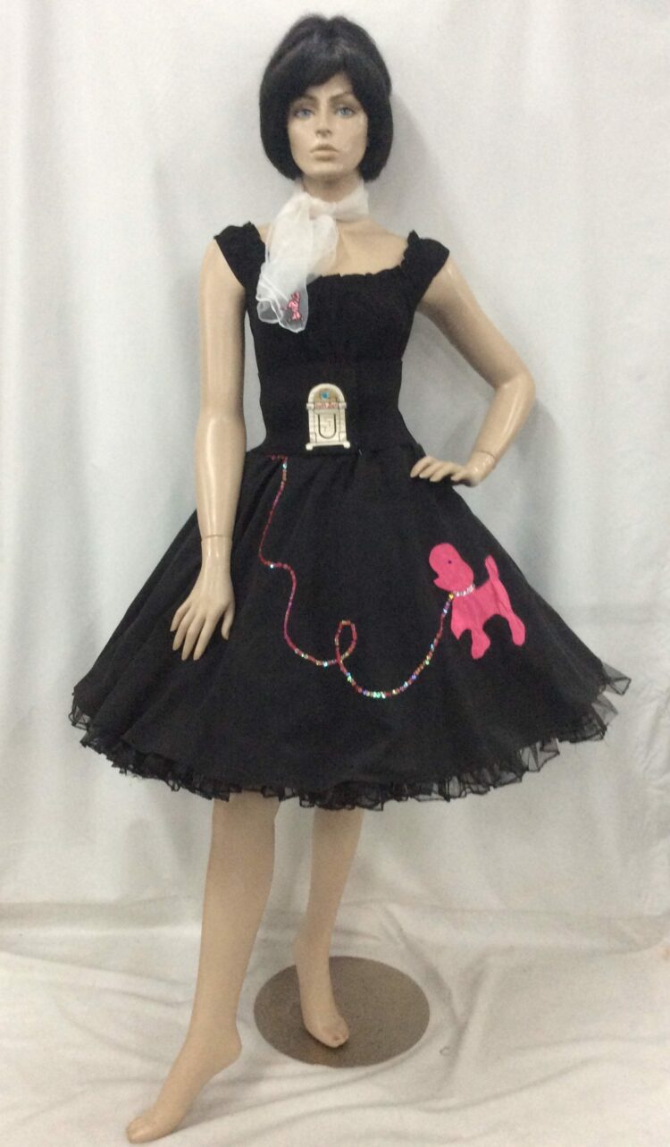 50s rock n roll costume black poodle