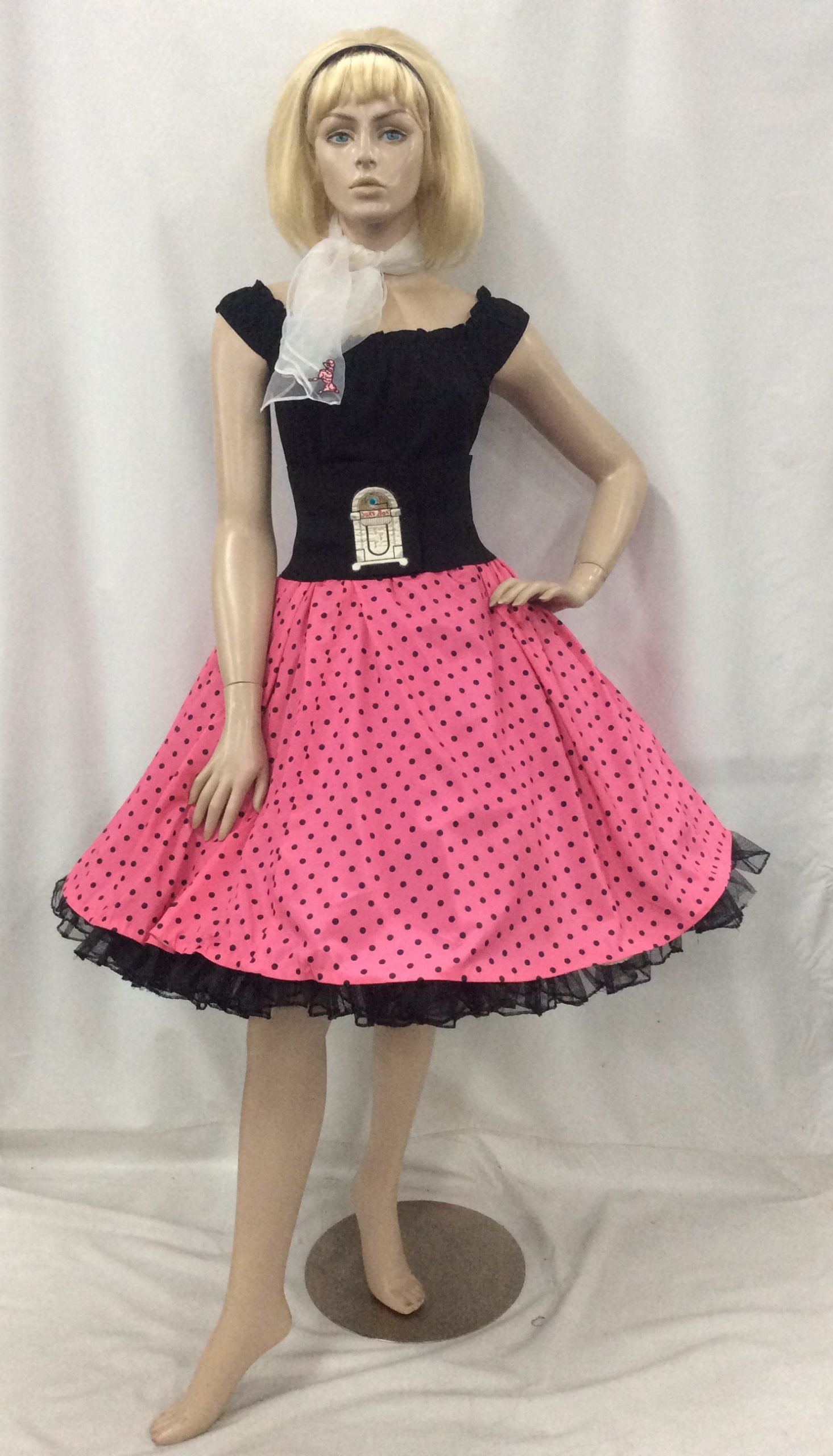 50s Rock N Roll Costume Pink Polka Dot Costume Wonderland