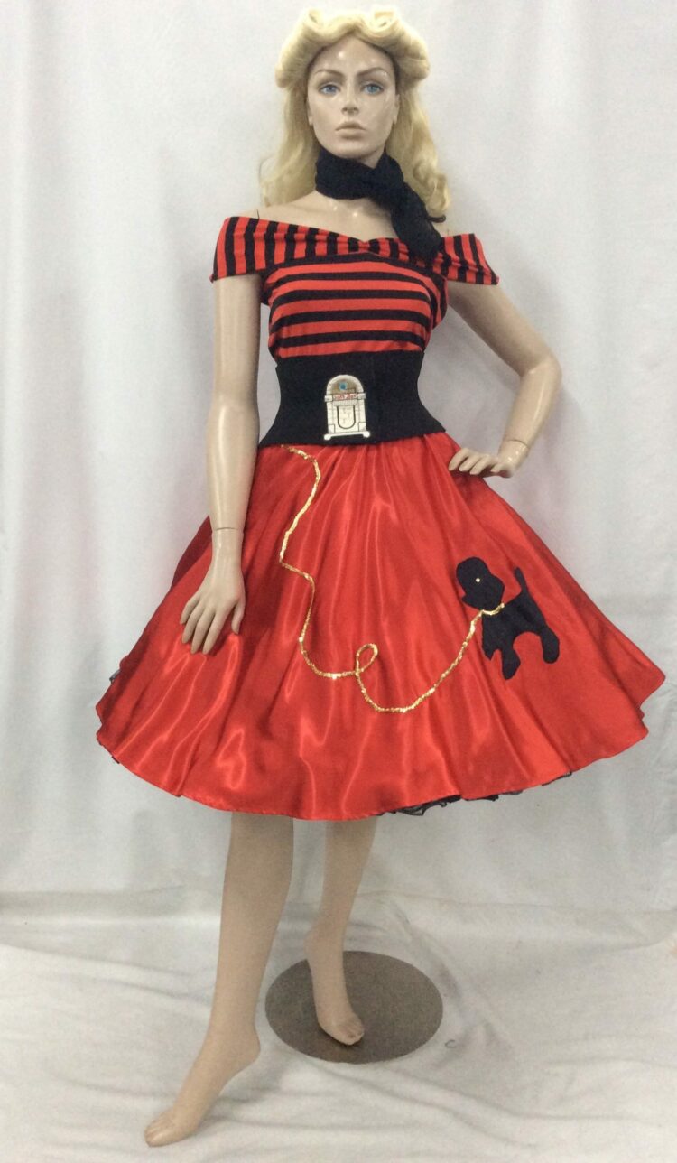 50s rock n roll costume red poodle