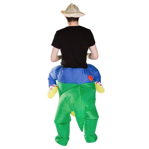inflatable green dinosaur costume back
