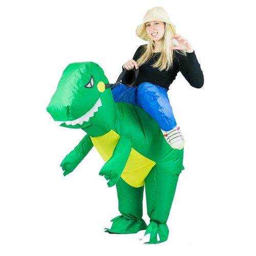 inflatable green dinosaur costume