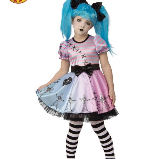 Little Blue Skelly Girl Costume, Child