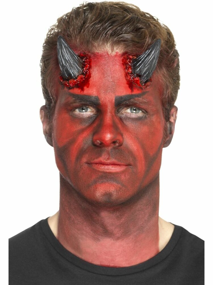 latex realistic devil horn prosthetics blood