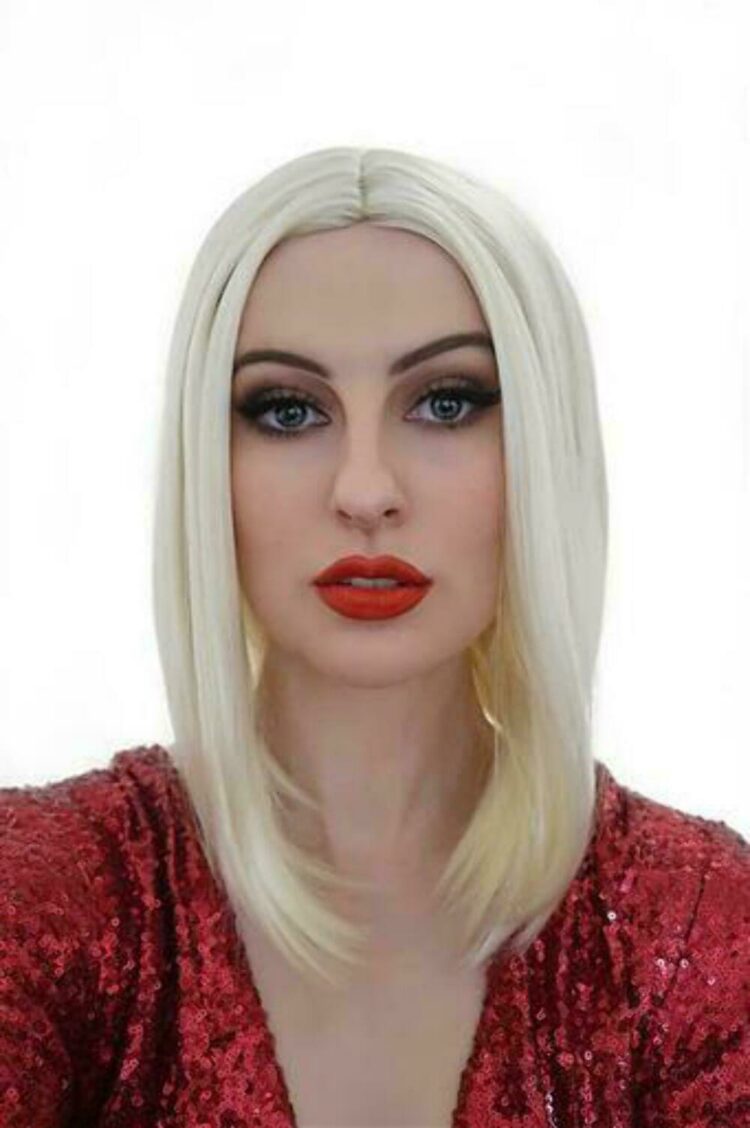 long blonde bob costume wig