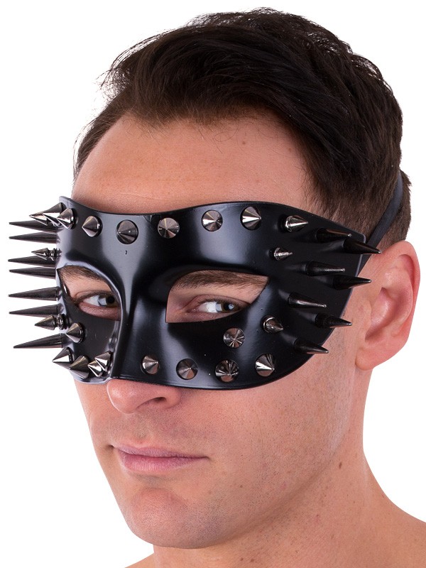 Marco Glossy with Spikes Eye Mask - Costume Wonderland