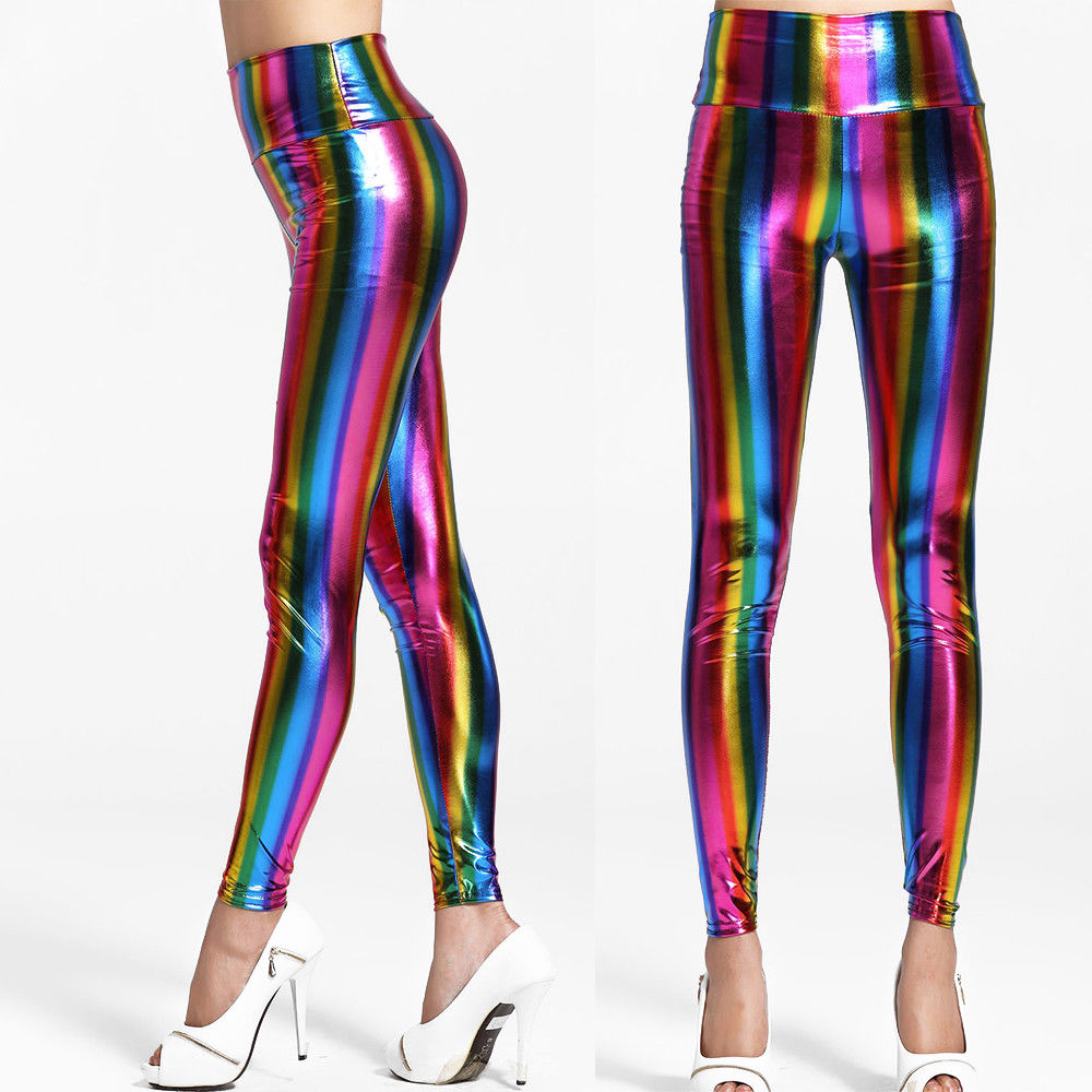 Metallic Rainbow Leggings - Costume Wonderland