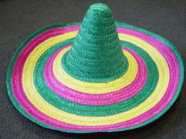 Multi Coloured Straw Sombrero - Costume Wonderland