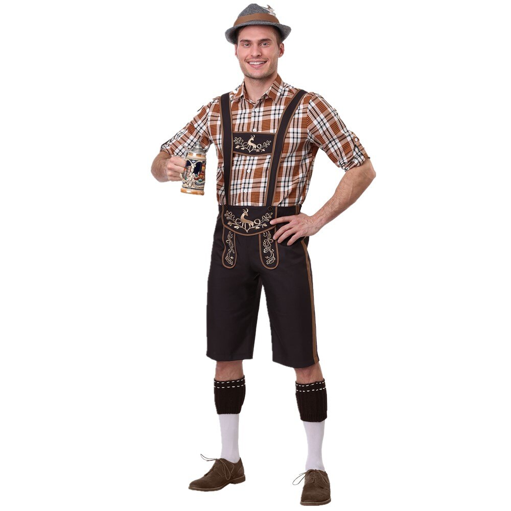 Bavarian Lederhosen Brown - Costume Wonderland
