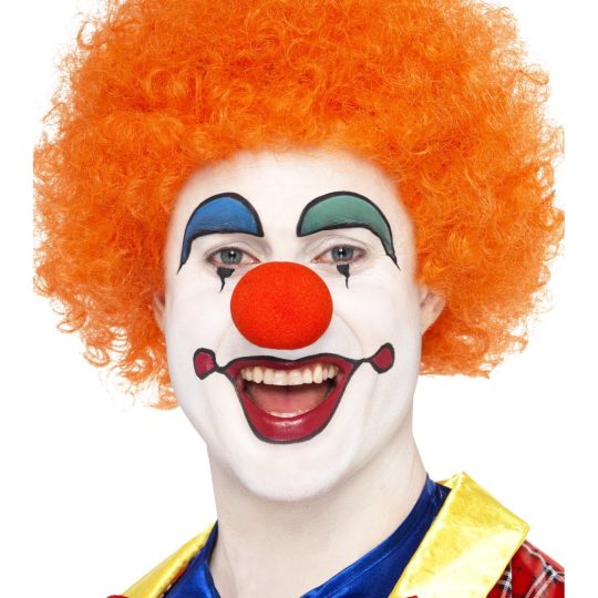 orange clown afro wig