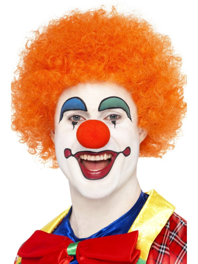orange clown afro wig