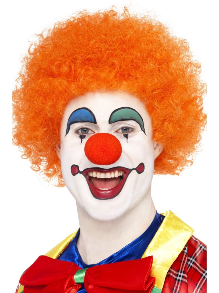 Orange Clown Afro Wig Costume Wonderland
