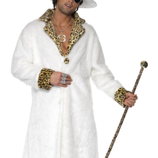 pimp costume white and leopard skin
