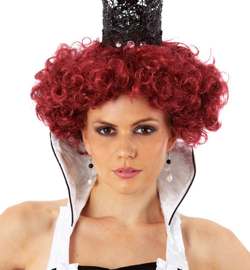 Queen Of Hearts Red Maroon Costume Wig