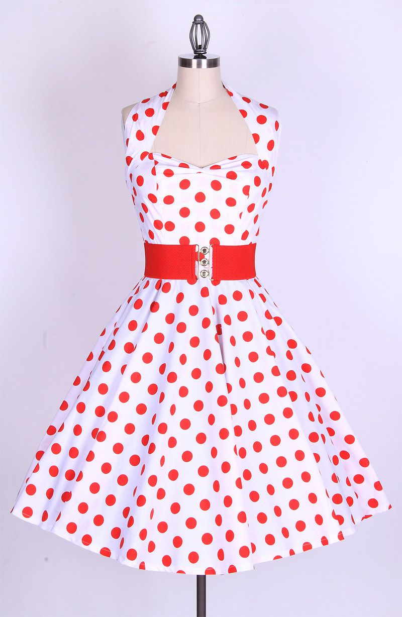 Rockabilly Dress Red Polka Dot - Costume Wonderland