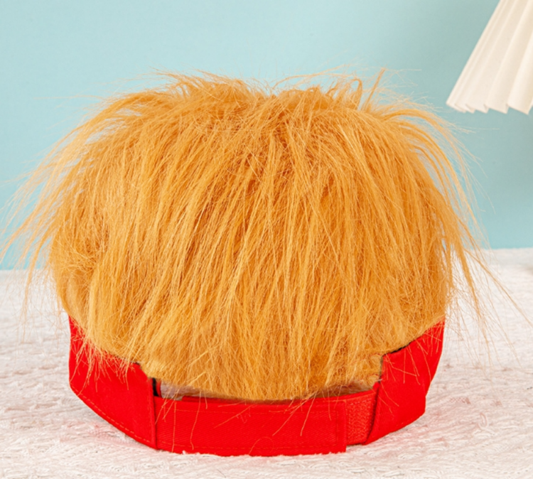 trump visor hat with hair