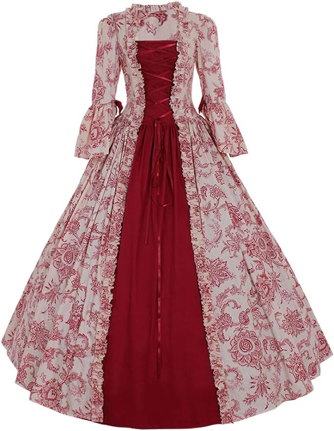 Burgundy victorian dress hotsell