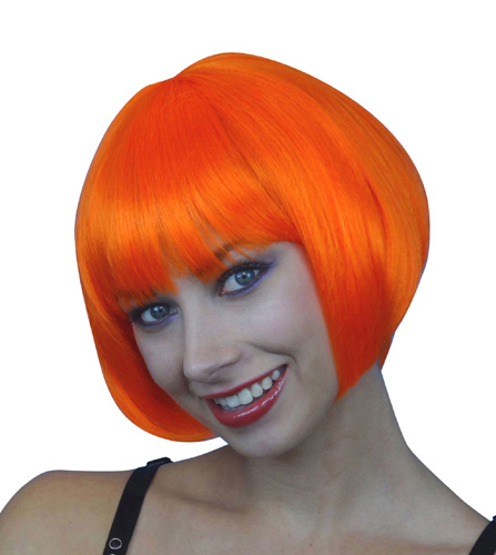 Deluxe Orange Bob Wig - Costume Wonderland