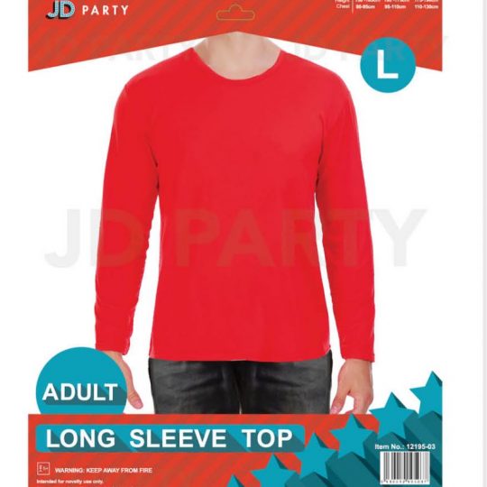 adult long sleeve top red wiggle